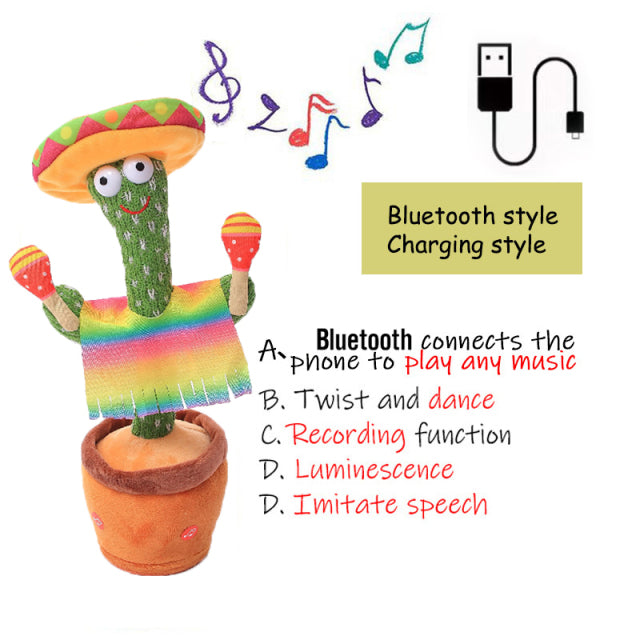 Geburtstagsgeschenk Tanzender Kaktus, Elektron, Plüschtier, weiche Plüschpuppe, Babys, Kaktus, der singen und tanzen kann