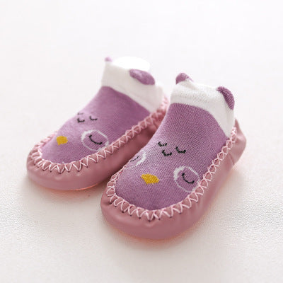 2022 calcetines de moda para bebés con suelas de goma, calcetín infantil para recién nacidos, Otoño Invierno, calcetines de suelo para niños, zapatos, calcetín de suela blanda antideslizante