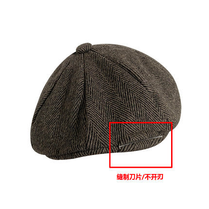 2020 neue Schiebermütze für Herren aus Wolle Shelby Hut achteckig großer Kopfumfang Knospenhut in blutigem Gangster Baskenmütze für Herren