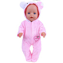 Cute Doll Outfit for 17 Inch 43cm Dolls New Baby Born Doll Clothes Accessories Reborn Doll Plush Jumpsuit Baby Birthday Gift