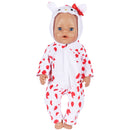 Cute Doll Outfit for 17 Inch 43cm Dolls New Baby Born Doll Clothes Accessories Reborn Doll Plush Jumpsuit Baby Birthday Gift