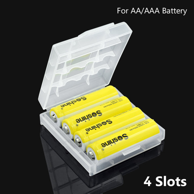 Halbdurchsichtiger Hartplastik AA AAA Gehäusedeckelhalter AA / AAA Batterie Aufbewahrungsbox Behälter für 2 4 8x AA AAA Batterien