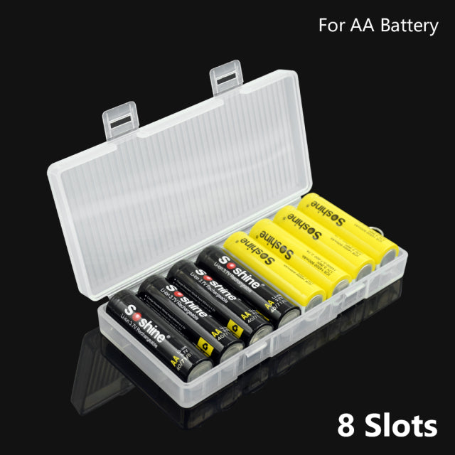 Semi-translucent Hard Plastic AA AAA Case Cover Holder AA / AAA Battery Storage Box Container For 2 4 8x AA AAA Batteries