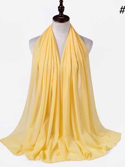 72*175cm musulmán chifón Hijab chales bufanda mujer Color sólido cabeza envuelve mujeres Hijabs bufandas señoras Foulard Femme velo musulmán