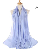 72*175cm Muslim Chiffon Hijab Shawls Scarf Women Solid Color Head Wraps Women Hijabs Scarves Ladies Foulard Femme Muslim Veil
