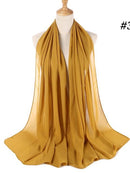 72*175cm Muslim Chiffon Hijab Shawls Scarf Women Solid Color Head Wraps Women Hijabs Scarves Ladies Foulard Femme Muslim Veil