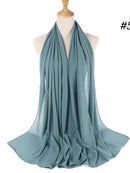 72*175cm Muslim Chiffon Hijab Shawls Scarf Women Solid Color Head Wraps Women Hijabs Scarves Ladies Foulard Femme Muslim Veil