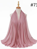 72*175cm Muslim Chiffon Hijab Shawls Scarf Women Solid Color Head Wraps Women Hijabs Scarves Ladies Foulard Femme Muslim Veil