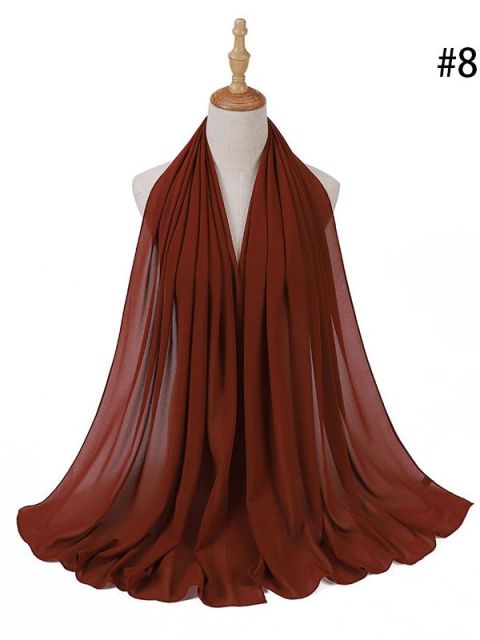 72*175cm Muslim Chiffon Hijab Shawls Scarf Women Solid Color Head Wraps Women Hijabs Scarves Ladies Foulard Femme Muslim Veil
