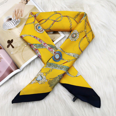 2022 Summer Luxury Brand Silk Scarf Square Women Shawls And Wraps Fashion Office Small Hair Neck Hijabs Foulard Scarves 70*70cm