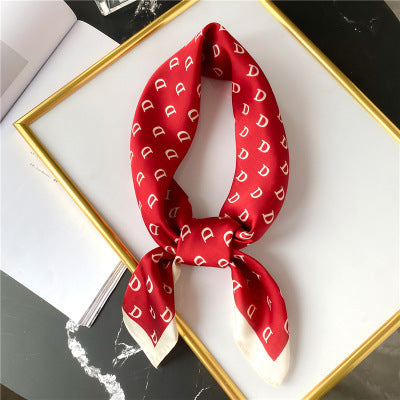 2022 Summer Luxury Brand Silk Scarf Square Women Shawls And Wraps Fashion Office Small Hair Neck Hijabs Foulard Scarves 70*70cm