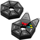 Portable Travel Pill Box Weekly Pill Organizer Dispenser Medicine Case Vitamin Fish Oil Pills Supplements Arthritis Friendly