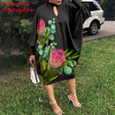 Party Dress Robe Women Long Sleeve Leopard Print Midi Dress 2022 VONDA  Autumn Casual Loose Holiday Long Shirt Vestido Oversized