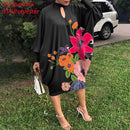 Party Dress Robe Women Long Sleeve Leopard Print Midi Dress 2022 VONDA  Autumn Casual Loose Holiday Long Shirt Vestido Oversized