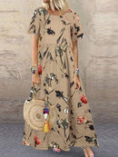 2022 Otoño Verano ZANZEA vestido plisado mujer Vintage Vestidos bata estampado largo Maxi Vestidos mujer 3/4 manga túnica