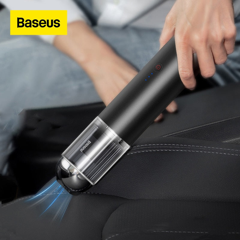 Aspirador de coche Baseus 15000Pa, Mini aspirador inalámbrico de limpieza de coche, aspirador de mano con luz LED para limpiador de Interior de coche