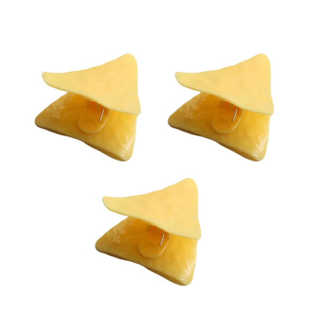 3 uds Clips bonitos para patatas fritas, bolsa de almacenamiento de alimentos frescos para aperitivos, Clip para cocina, sellador de embalaje de pan, abrazadera de sellado de documentos de papel escolar