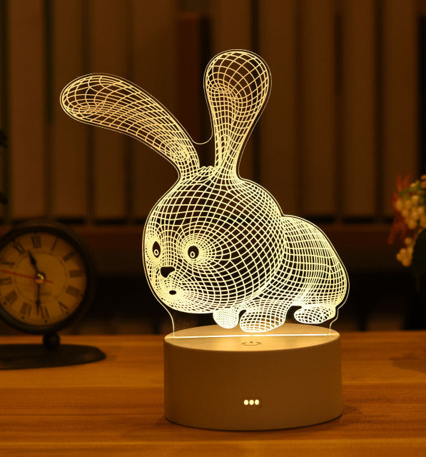 Romantische Liebe 3D-Acryl-LED-Lampe für Zuhause Kinder Nachtlicht Tischlampe Geburtstagsfeier Dekor Valentinstag Nachttischlampe