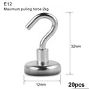 20PCS Magnetic Hook Neodymium Magnet E10/12/16/20 Electroplating Metal Strong Hook Thick Wall Hook for Home Kitchen Organization