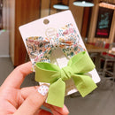 2022 New Bow Headgear Cute Sweet Little Girl Hair Accessories Summer Girls Net Red Clips Baby Hairpins Children Hair Clips Gifts