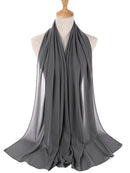 Plain Color Chiffon Scarf Hijab Headband Female Islamic Head Cover Wrap for Women Muslim Jersey Hijabs Hair Scarves Headscarf