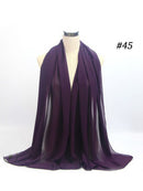 Plain Color Chiffon Scarf Hijab Headband Female Islamic Head Cover Wrap for Women Muslim Jersey Hijabs Hair Scarves Headscarf