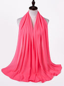 Plain Color Chiffon Scarf Hijab Headband Female Islamic Head Cover Wrap for Women Muslim Jersey Hijabs Hair Scarves Headscarf
