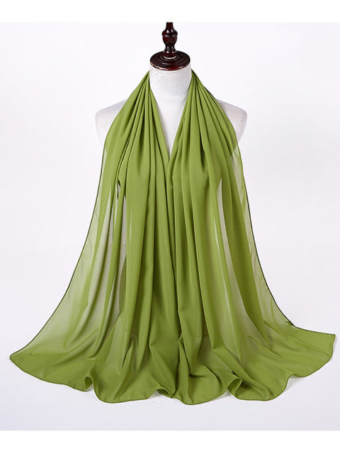 Einfarbiger Chiffon-Schal, Hijab-Stirnband, weiblicher islamischer Kopfbedeckungswickel für Frauen, muslimischer Jersey, Hijabs, Haarschals, Kopftuch