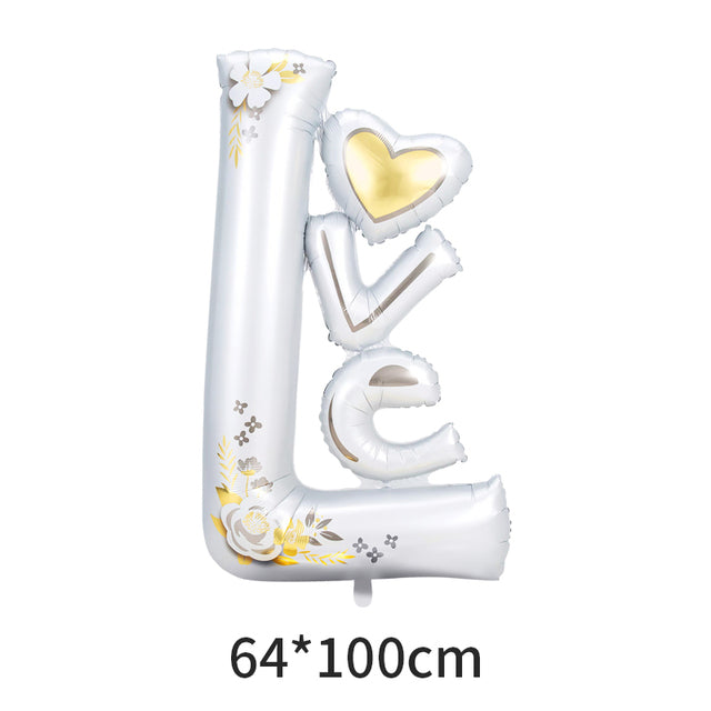 Globos de decoración de boda novia para ser oso de amor siamés fiesta de cumpleaños confesión globo de amor dorado aniversario