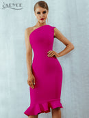 Adyce 2022 nuevo verano mujeres vendaje vestido Sexy un hombro sin mangas volantes club nocturno celebridad fiesta de noche vestidos de sirena