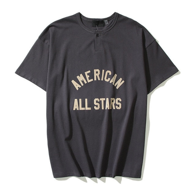 Kanye West Parodie asymmetrische Männer Sommer 350 T-Shirts Hip Hop Streetwear Khaki übergroße Oberteile T-Shirts Lässige T-Shirts mit Buchstabendruck
