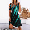 Women Floral Print Party Dresses Sexy Summer Short Sleeve O-Neck Mini Dress For Ladies 2022 Hollow Out Design Elegant Dress