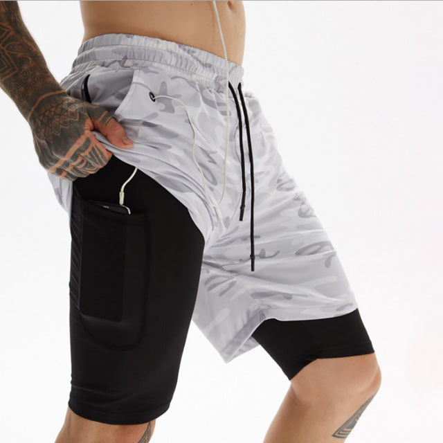 2022 pantalones cortos de camuflaje para correr para hombre 2 en 1 de dos pisos de secado rápido pantalones cortos deportivos para gimnasio Fitness Jogging pantalones cortos de entrenamiento para hombre pantalones cortos deportivos