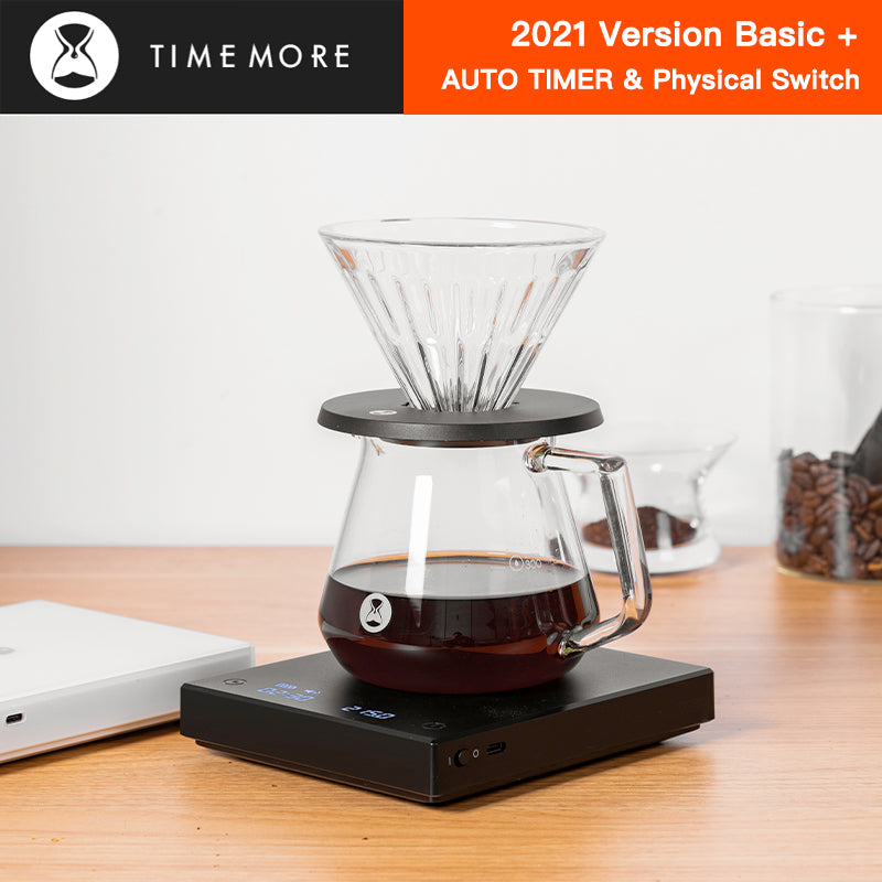 TIMEMORE 2021 Black Mirror Basic + Báscula electrónica Temporizador automático incorporado Verter sobre Espresso Báscula de café inteligente Báscula de cocina 2kg