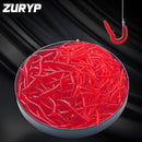 20PCS-100pcs Lifelike Red Worm Soft Lure Earthworm Summer Fishing Silicone Artificial Bait Fishy Shrimp Additive Bass Carp