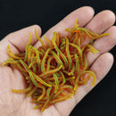 20PCS-100pcs Lifelike Red Worm Soft Lure Earthworm Summer Fishing Silicone Artificial Bait Fishy Shrimp Additive Bass Carp