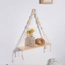 Macrame Wall Shelf Boho Home Decor Shelves On Wall Candle Holder Floating Shelf for Bedroom Wood Decoration Kids Shelving