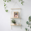 Macrame Wall Shelf Boho Home Decor Shelves On Wall Candle Holder Floating Shelf for Bedroom Wood Decoration Kids Shelving
