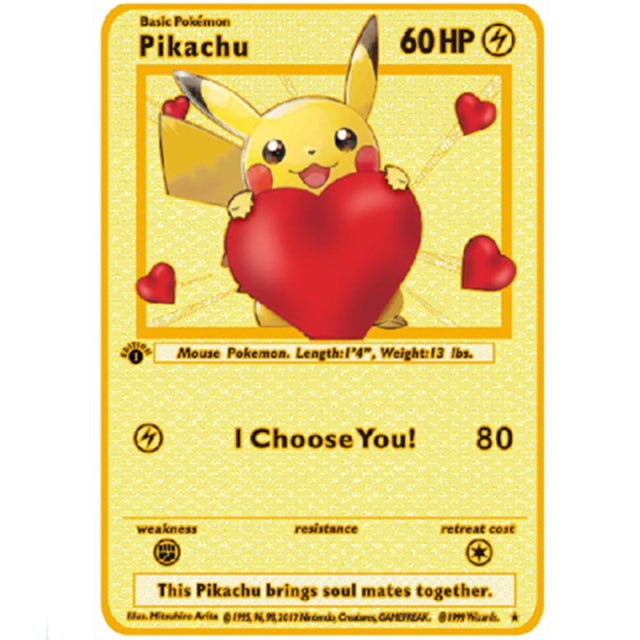 Pokemon Gold Card Metal Card Game Anime Battle Pokemon Gold HP Englisch Kaarten Charizard Pikachu Action Collection Kinderspielzeug