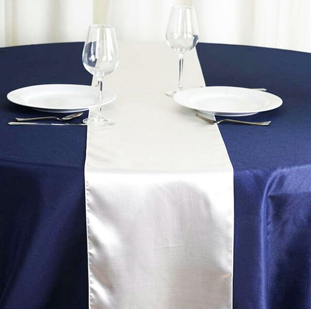 1 pieza de camino de mesa de satén multicolor para banquete de Hotel en casa suministros de fiesta de boda decoración de mantel chemin de mesa 30*275cm