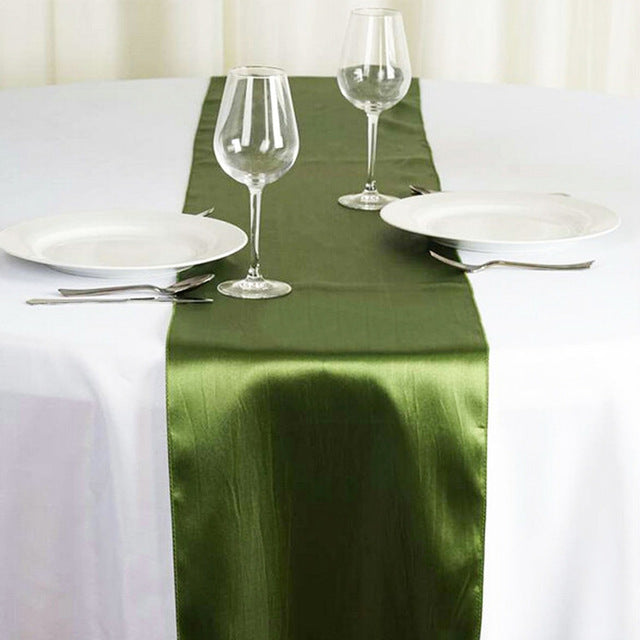 1 pieza de camino de mesa de satén multicolor para banquete de Hotel en casa suministros de fiesta de boda decoración de mantel chemin de mesa 30*275cm