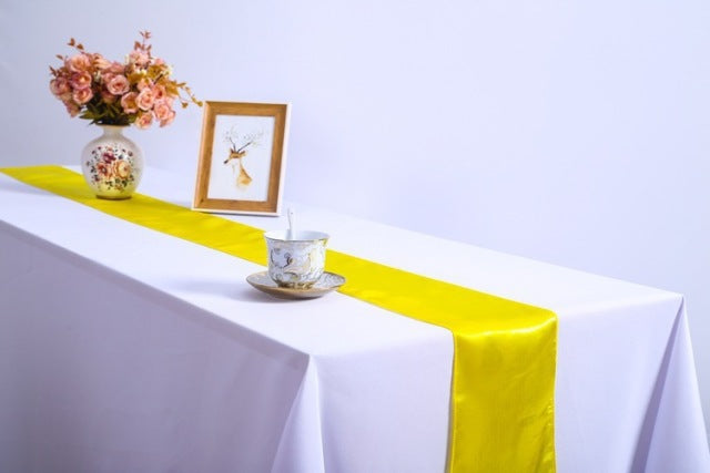 1 pieza de camino de mesa de satén multicolor para banquete de Hotel en casa suministros de fiesta de boda decoración de mantel chemin de mesa 30*275cm