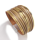 Amorcome, pulseras bohemias de cuero menta para mujer, moda 2022, tiras delgadas para mujer, pulsera envolvente ancha multicapa, regalo de joyería para mujer