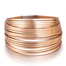 Amorcome, pulseras bohemias de cuero menta para mujer, moda 2022, tiras delgadas para mujer, pulsera envolvente ancha multicapa, regalo de joyería para mujer