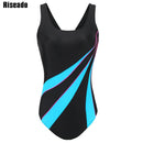 Riseado Sports One Piece Swimsuit 2022 Competition Swimwear Women Patchwork Swimming Suits for Women Racerback Bathing Suits XXL