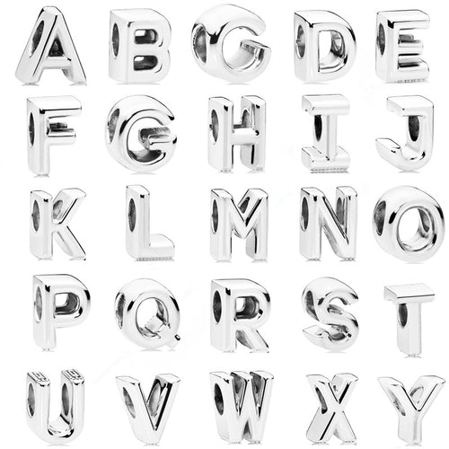 Btuamb Simple 26 Letter Beads Creative Combination Suitable For DIY Brand Bracelet Jewelry European Charm