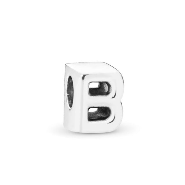 Btuamb Simple 26 letras cuentas combinación creativa adecuada para DIY marca pulsera joyería encanto europeo
