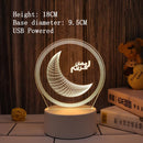 2022 LED 3D Eid Mubarak Decor Ornament Light Eid Kareem Ramadan Decor for Home Ramadan Mubarak Eid Al Adha Islamic Muslim Party