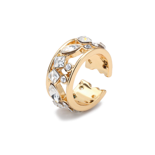 2022 neue Art und Weise Perlen-Ohr-Stulpe-Böhmen stapelbare C-förmige CZ Rhinestone-kleine Earcuffs-Klipp-Ohrringe für Frauen, die Schmucksachen Wedding sind