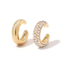 2022 New Fashion Pearl Ear Cuff Bohemia Stackable C Shaped CZ Rhinestone Small Earcuffs Clip Earrings for Women Wedding Jewelry